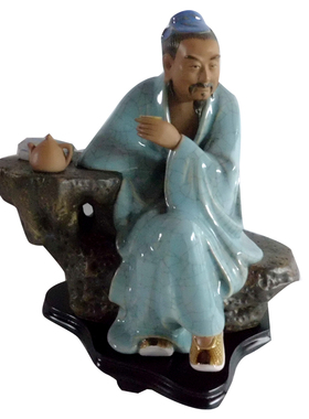 大师陆羽陶瓷石湾公仔客厅工艺品