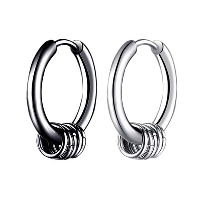 欧美潮流嘻哈个性钛钢耳钉大耳环