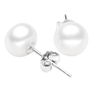 925纯银天然淡水真珍珠耳钉大小迷你简约个性百搭精致气质耳饰品