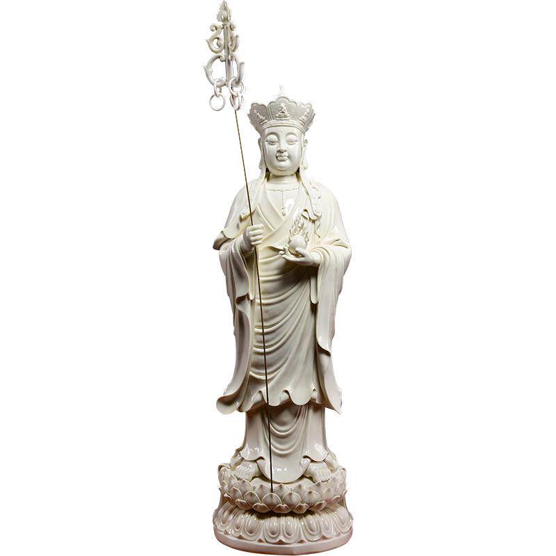 戴玉堂陶瓷摆件《1米高立莲地藏王菩萨》林建胜大型佛像玄关客厅