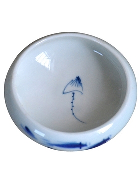 陶瓷手绘小笔洗味碟荷韵烟灰缸