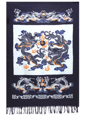 手工艺蜡染画布艺门帘特色装饰画