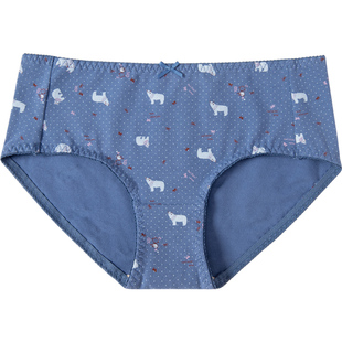 顶呱呱内裤女纯棉薄款彩棉内档全棉透气少女日系大码短裤女4条装