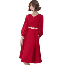 红色小女平时可穿气质宴会晚礼服1