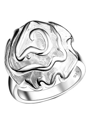 925银盛放玫瑰绝色女品韩版戒指