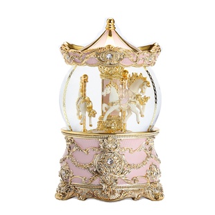 JARLL赞尔水晶球音乐盒旋转木马八音盒女友生日圣诞礼物送老婆