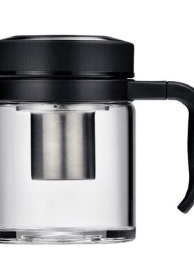 万象带把防烫办公泡茶单层玻璃杯