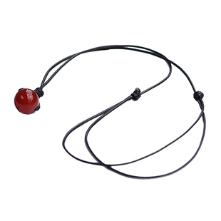 余生是你 红黑玛瑙情侣项链一对编织潮男女吊坠学生闺蜜锁骨颈链