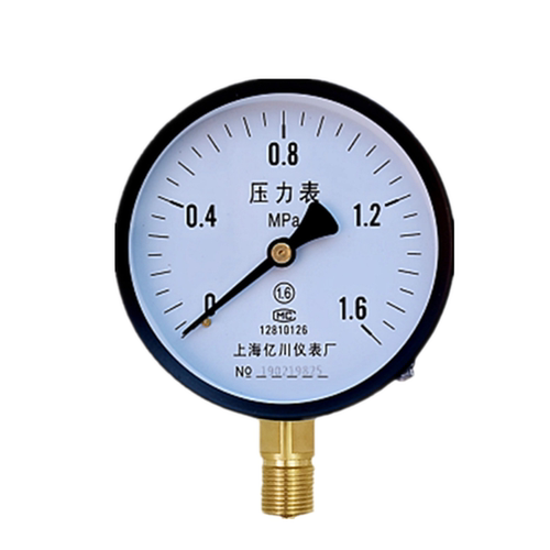 上海亿川Y-100普通压力表0-0.6 1 1.6 2.5MPA水压力表 气压表Y100