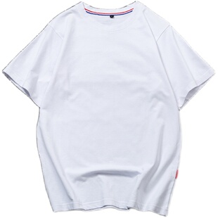 加肥加大短袖t恤男大码宽松肥佬胖子男装300斤胖人白色打底衫纯棉