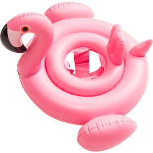 婴儿泳圈网红游泳水上坐圈卡通火烈鸟大鹅泳池玩具儿童充气救生圈