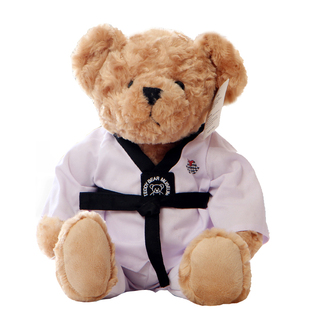 跆拳道小熊公仔毛绒玩具泰迪熊玩偶布娃娃武道馆活动礼品定制LOGO