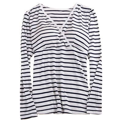 莫代尔孕妇产后带胸垫长袖喂奶衣