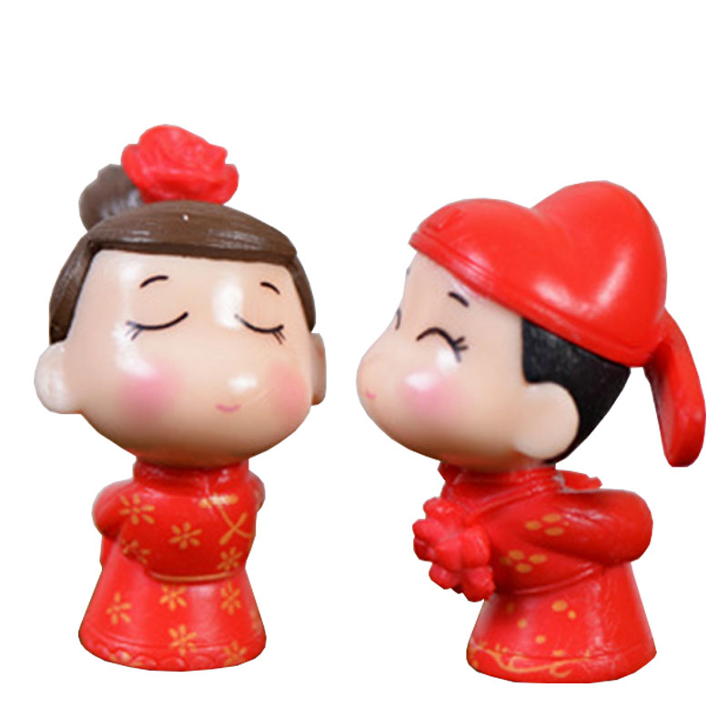 微景观手工小饰品可爱情侣套装花盆小摆件摄影造景卡通塑料小人