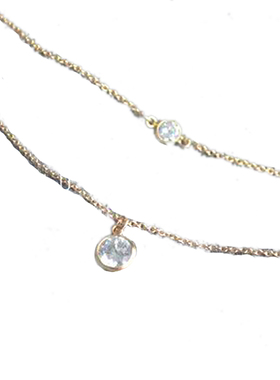 包邮VF定制 美国进口14K注金双层欧美简约裸链choker 项圈锁骨链