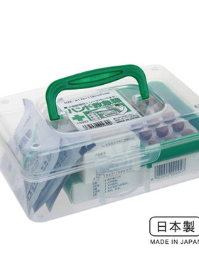 日本家庭透明便携迷你药箱急救箱儿童手提小号家庭医药箱