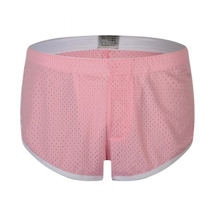 男士内裤网孔冰丝宽松阿罗裤夏透气运动大码四角短裤薄裤衩睡裤