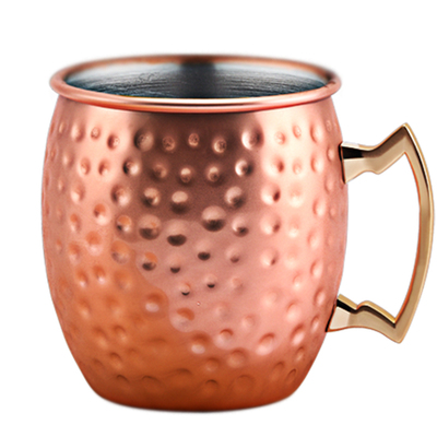 鸡尾酒杯不锈钢铜色锤点马克杯咖啡杯酒吧啤酒杯Moscow Mule
