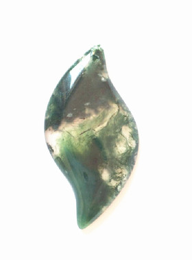 福鑫苔藓天丝柳叶形水润通透吊坠