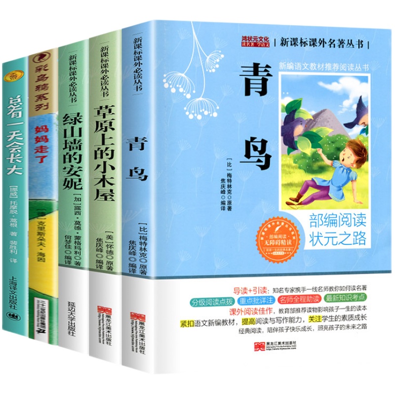 四年级课外书必读 全套5册 小学经典书目 妈妈走了 草原上的小木屋 总有一天会长大 青鸟书适合小学生阅读的书籍正版读物4老师推荐
