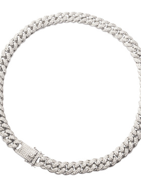 潮牌粗款钛钢古巴项链王嘉尔同款