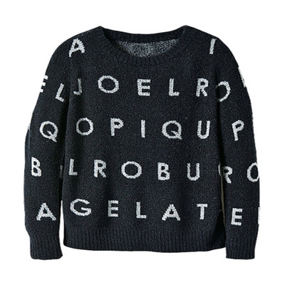 原单春季新款羽毛纱材质字母套衫