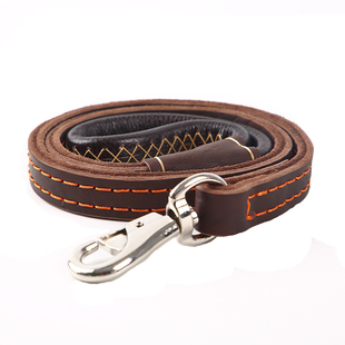 双层牛皮狗绳中大型犬牵引带宠物用品牵引绳狗链藏獒拉布拉多包邮