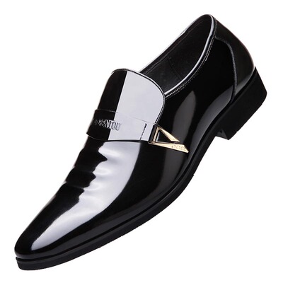 老人头皮鞋男青年商务风正装婚鞋