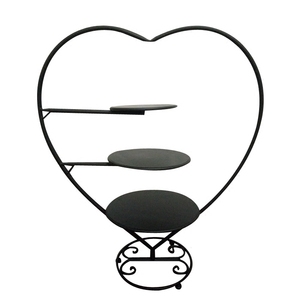 欧式铁艺新款创意三层蛋糕架心形糕点架子点心架多层支架婚庆道具