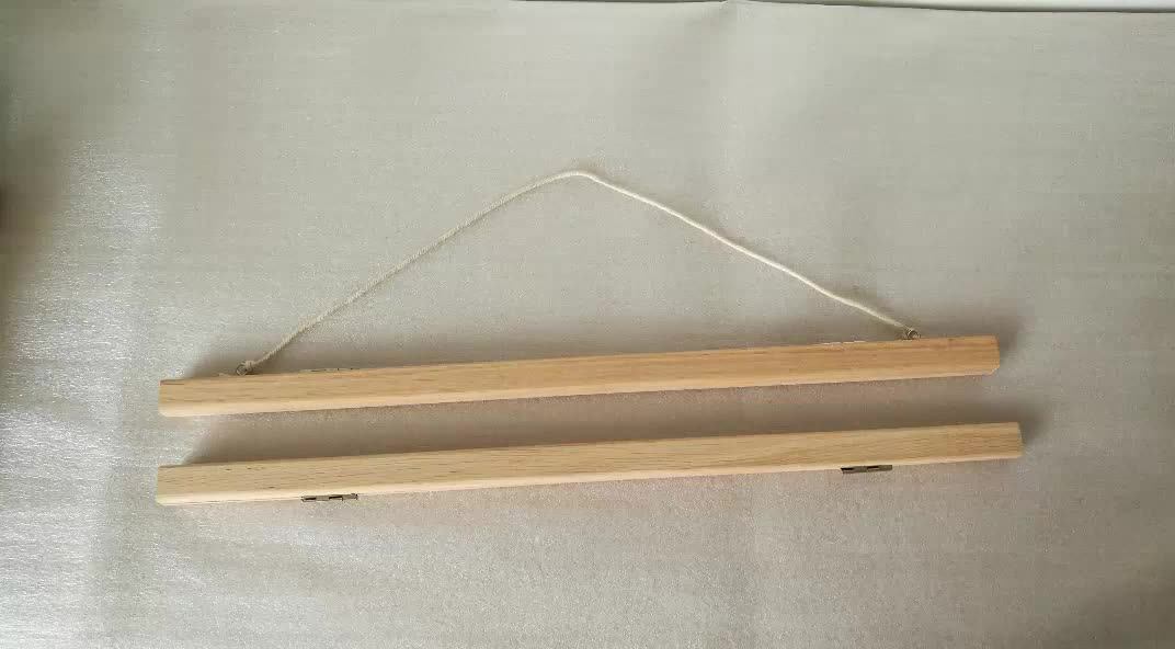 Oak Wood Poster Hanger Frame With Hinges Wall Hanging Art