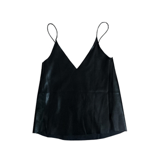 pu小吊带外搭短款v领皮尤时尚亚光百搭细带吊带背心马甲黑色外穿