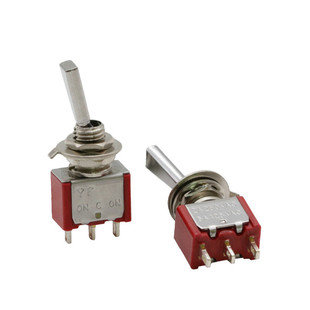 扭子开关扁柄钮子摇臂开关3脚两挡3挡 柄长12mm/21mm航模摇头开关