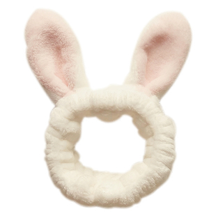 韩版发饰甜美兔耳朵毛绒发带超萌宽边成人儿童发箍发卡可爱发饰女