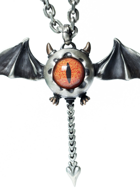 原创吊坠925银眼睛朋克翅膀