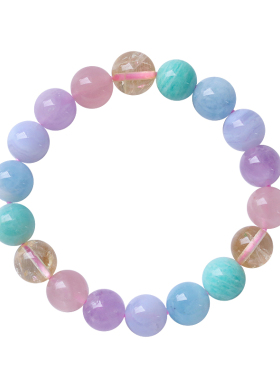 多彩天然水晶手串手链原创设计