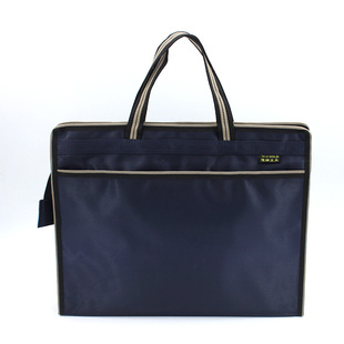 雅梓手提文件袋A4商务会议公文包办公出差8815定制印刷企业logo帆布多层拉链文件包大容量男女通用