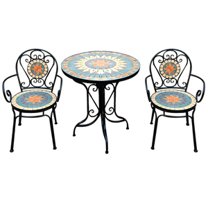 铁艺阳台休闲茶桌椅美式咖啡户外庭院阳台室外桌椅防水防晒