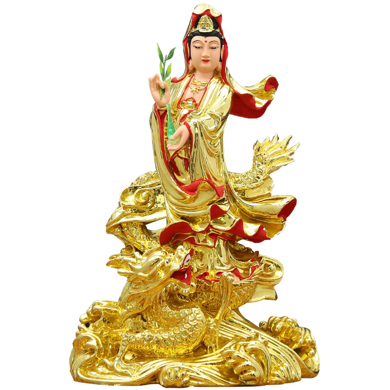 华音殿树脂玻璃钢踏龙观音