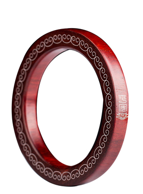 印度小叶紫银丝镶嵌款平安木手镯