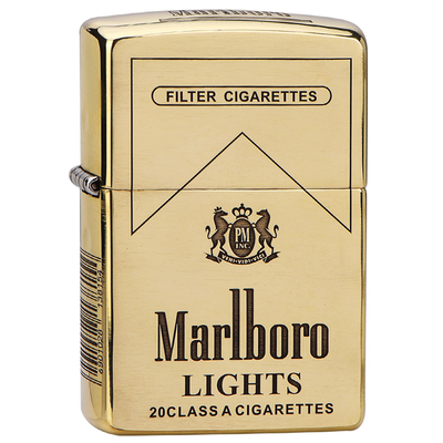 zippo打火机纯铜万宝路免费刻字