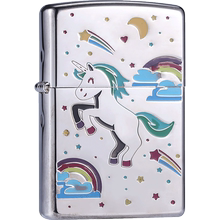 zippo正版星空独角兽彩色镜面火机1