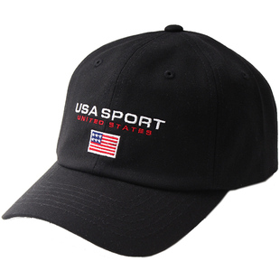 韩国原创 USA国旗刺绣棒球帽 美式街头韩版百搭纯色弯檐鸭舌帽