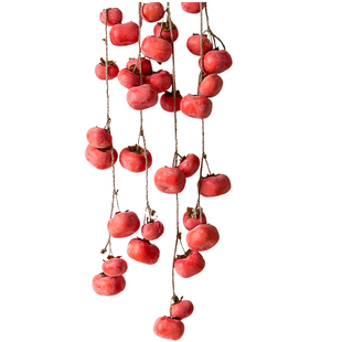 过年喜庆喜柿连连带霜仿真柿子串墙上挂件家里造景摆件柿柿如意