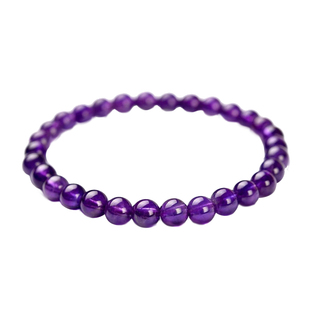 天然乌拉圭紫水晶手链紫晶手串送女友父母手链真品石榴石单圈手链