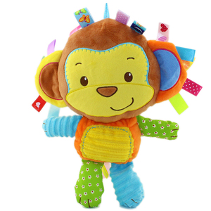 人气卡通动物新生婴儿布玩抱偶公仔宝宝安抚益智毛绒玩具1岁6个月