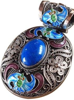 天醉国潮花丝镶嵌青金石项链女