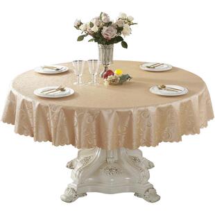 圆桌桌布防水防烫防油免洗布艺圆形家用酒店台布饭店吃饭大圆桌布