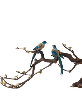 铜师傅喜上枝头客厅铜工艺品摆件