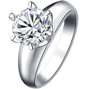 美国莫桑石 印记950 钻石戒指 女戒婚戒珠宝 惊人火彩带证书 0135