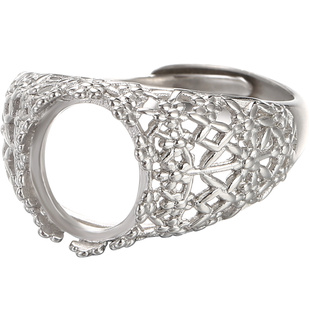 S925纯银戒指空托女碧玉蜜蜡戒托空托10*12*16 10*14*18 11*15*20